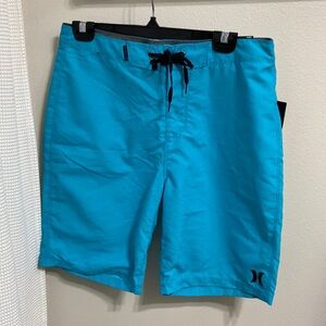 NWT Men’s Hurley Neon Teal Blue Swim Board Short. Size 30